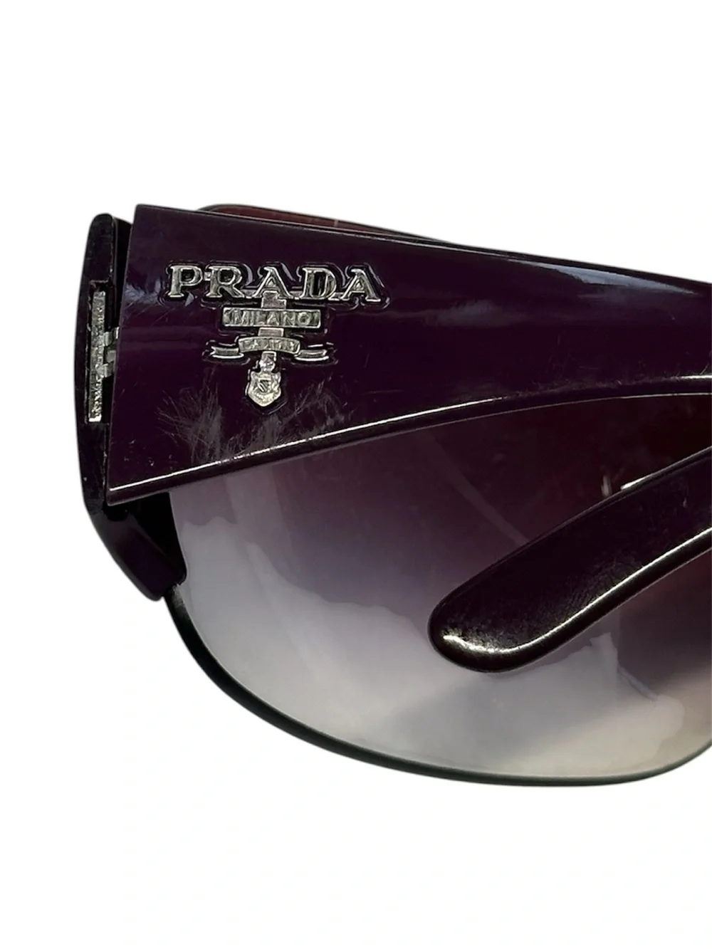 Prada Women’s Rimless Shield Sunglasses - Purple Gradient Lenses (READ)